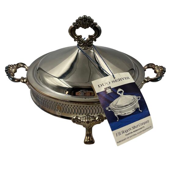 NEW Vintage 1883 FB Rogers Silver Plated Duo Server 02780 Elegantly Versatile - Picture 1 of 9